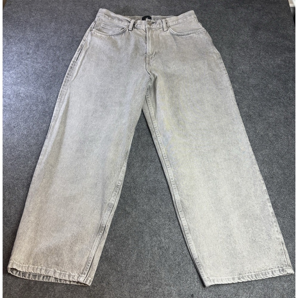 H&M Baggy Fit Men's Gray Washed Denim Jeans 32x32 Skater Y2K.     A10
